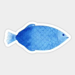 Watercolor blue fish Sticker